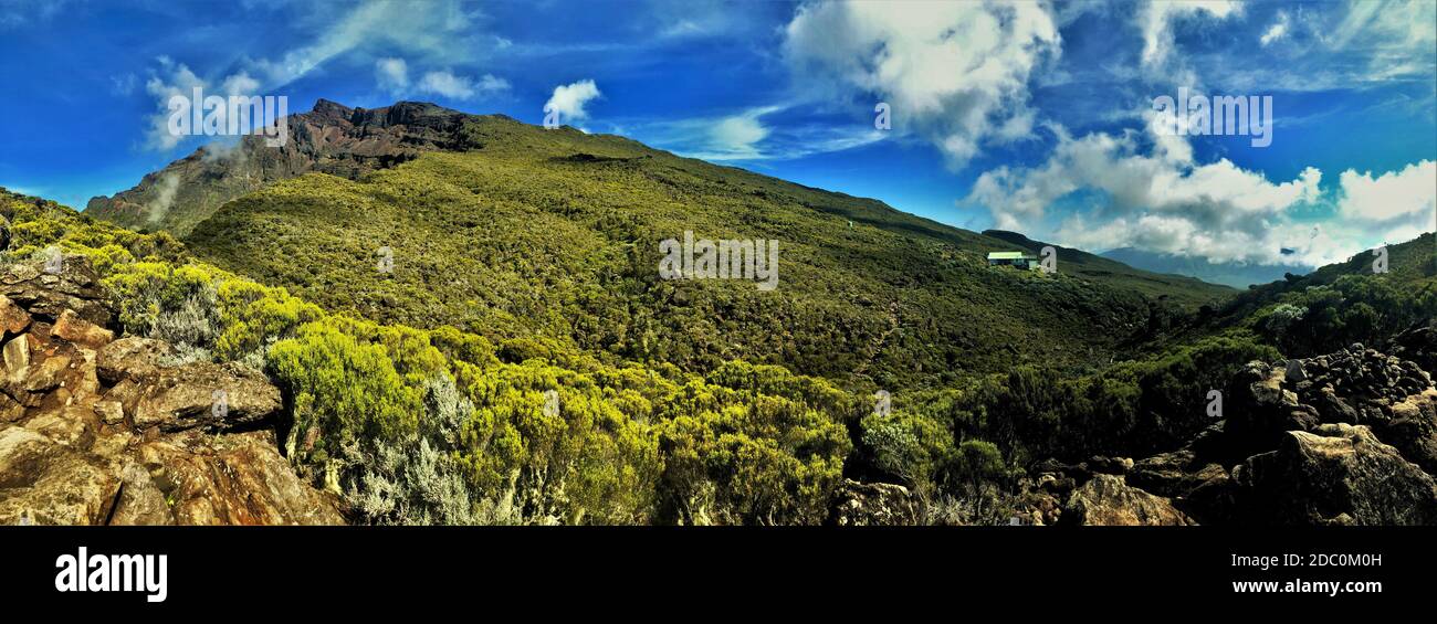 Vista sul Monte Piton des Neiges su la isola di Reunion Foto Stock