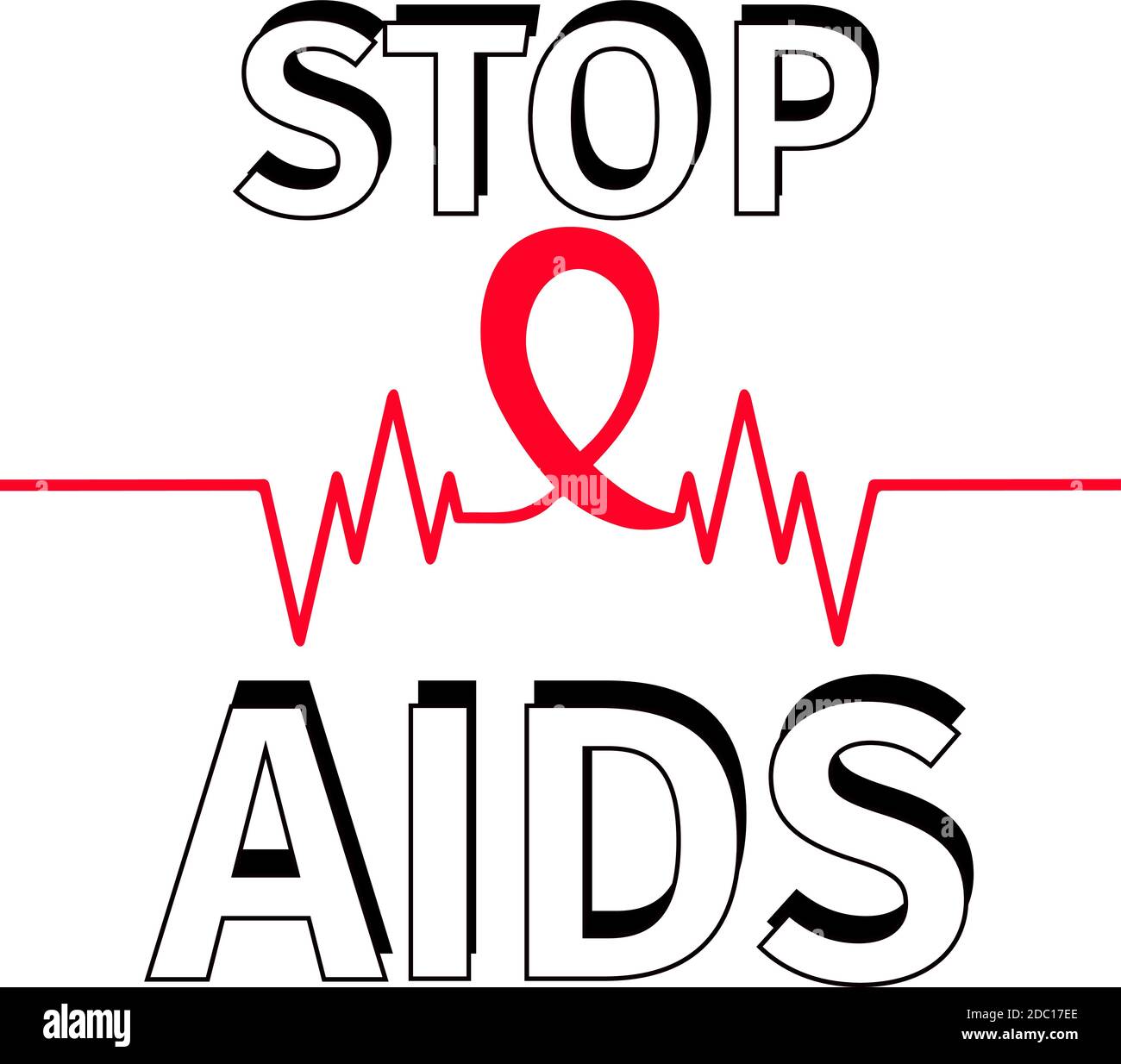 continua una riga di nastro rosso per badge. Giornata mondiale contro l'HIV  1 dicembre. simbolo