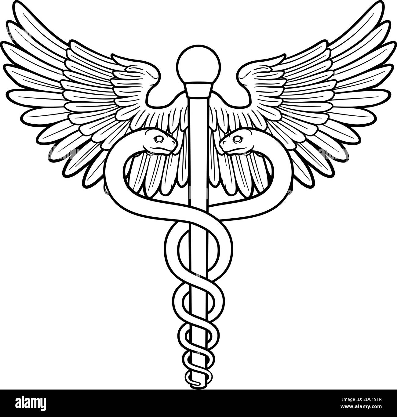 Caduceo Medico simbolo Illustrazione Vettoriale