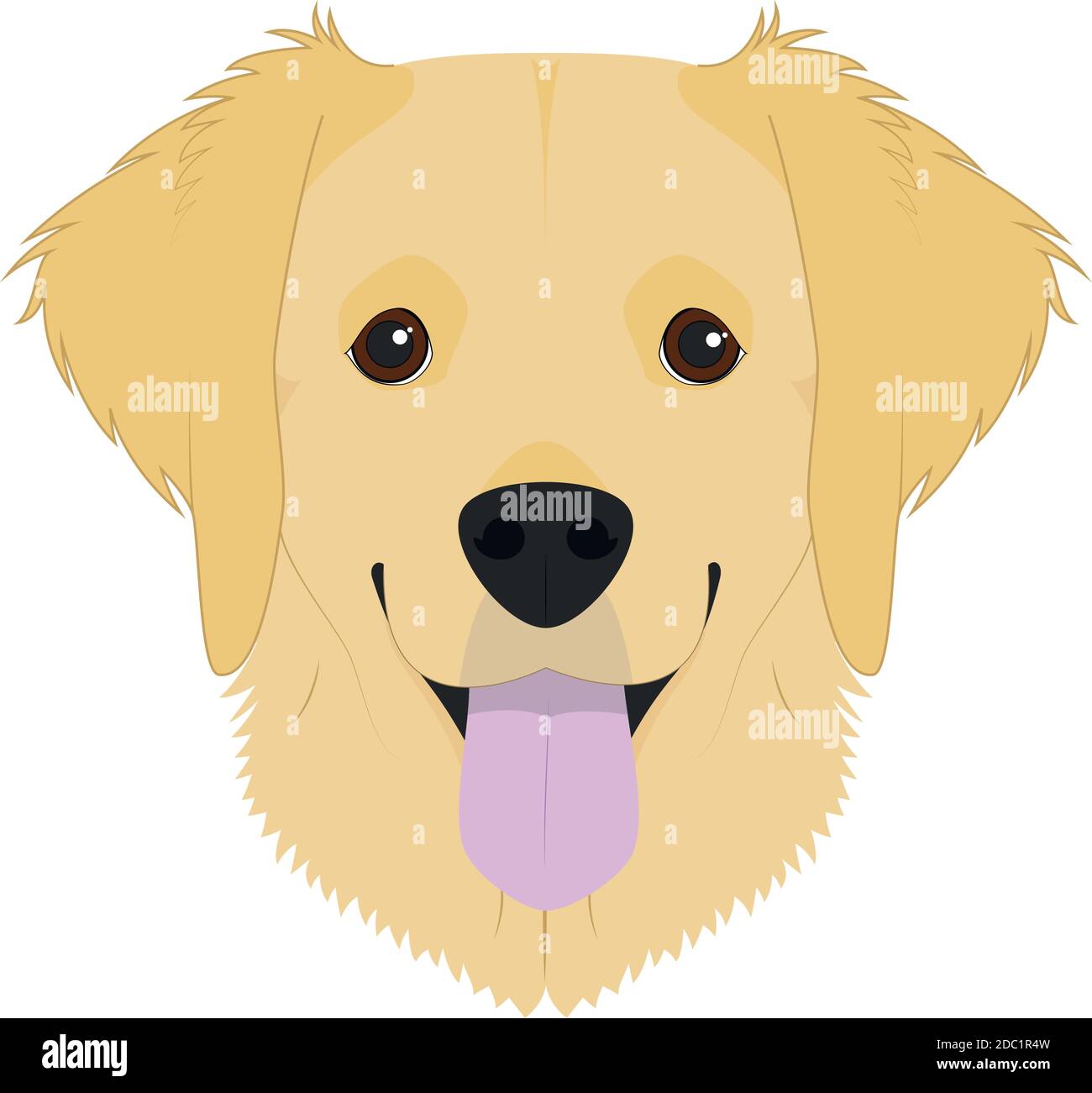 Golden Retriever cane isolato su sfondo bianco illustrazione vettoriale Illustrazione Vettoriale