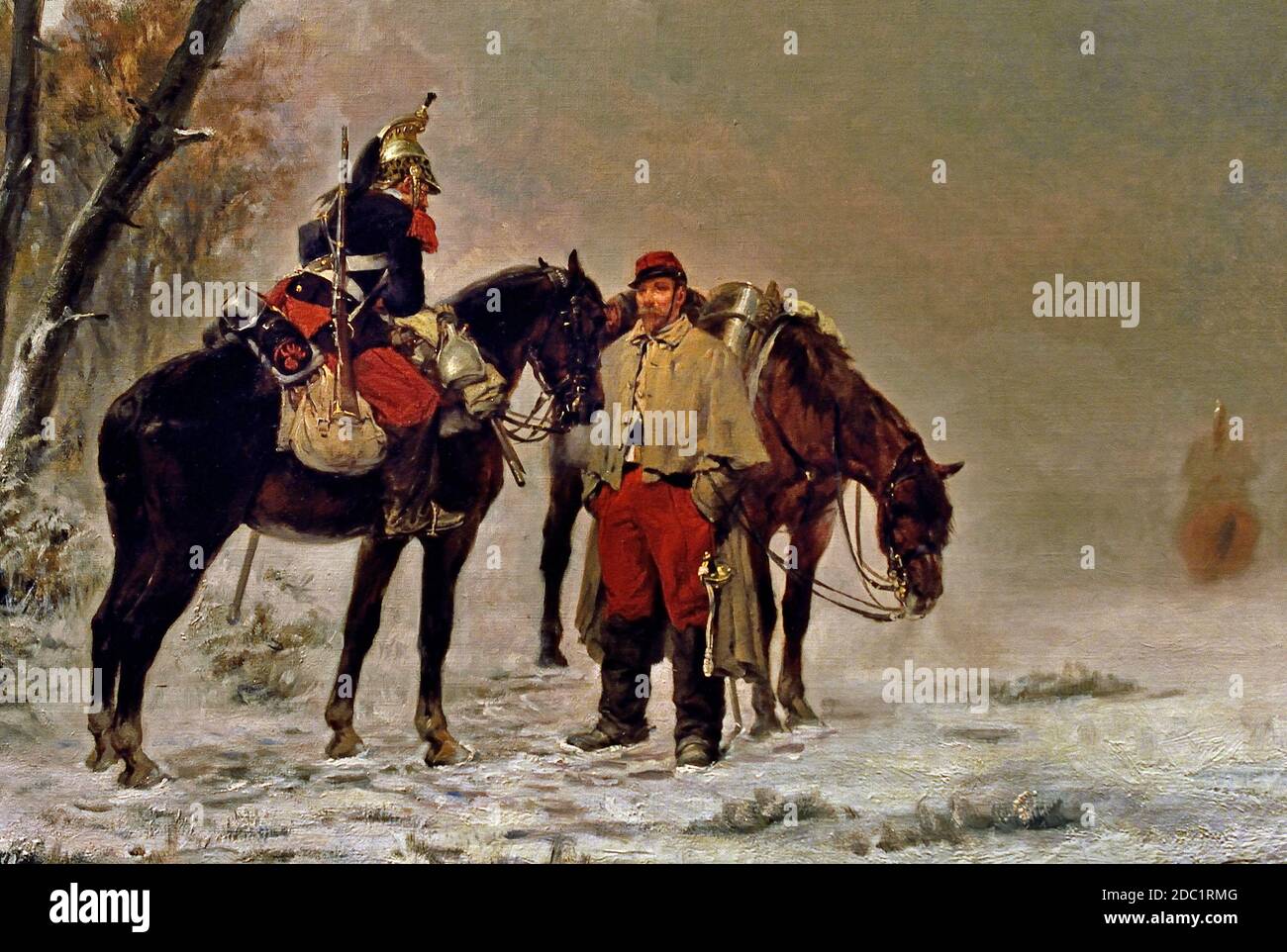 Dragoons on a halt 1870, 1890 James Alexander Walker 1841-1898 Francia, francese. Foto Stock