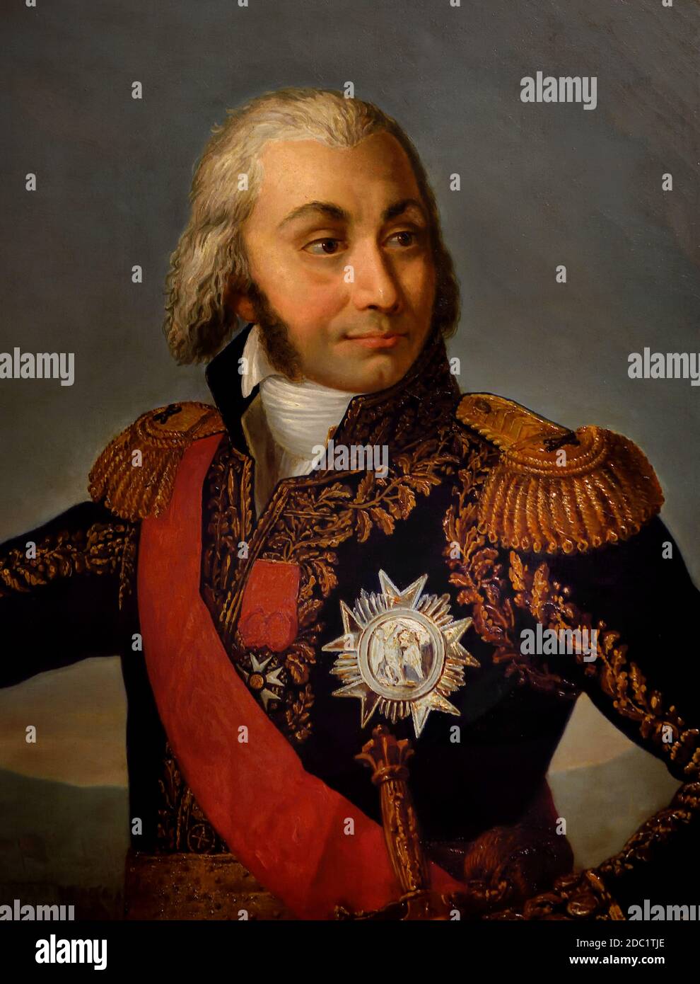 Marshal Jean Baptiste Jourdan 1762-1833 Francia, francese. (Esercito dell'imperatore Napoleone Bonaparte) comandante dell'esercito durante la Rivoluzione che vinse la Battaglia di Fleurs e successivamente divenne maresciallo di Francia e capo di stato maggiore di Joseph Bonaparte Foto Stock