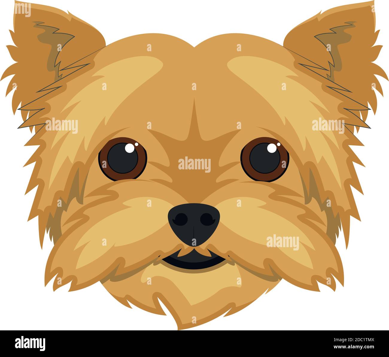 Yorkshire Terrier cane isolato su sfondo bianco vettore illustrazione Illustrazione Vettoriale