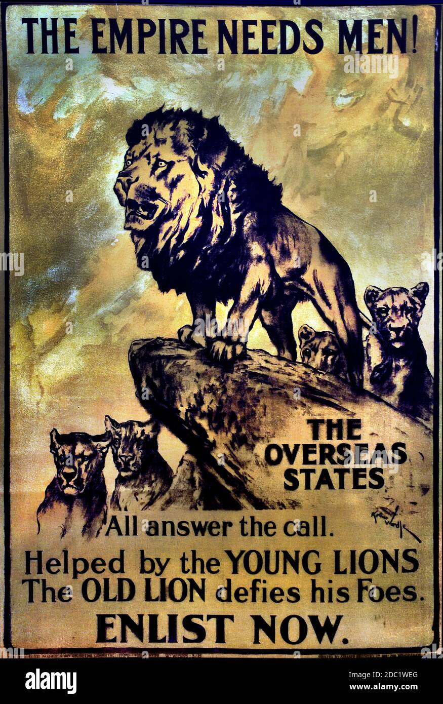 L'Impero ha bisogno di uomini! Iscrivitene ora. 1915 di Arthur Wardle 1864-1949. Francia, francese, tedesco, Germania, Foto Stock