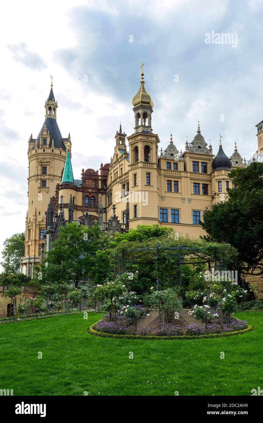 Germania, Schwerin nel Meclemburgo-Pomerania occidentale - Castello di Schwerin Foto Stock