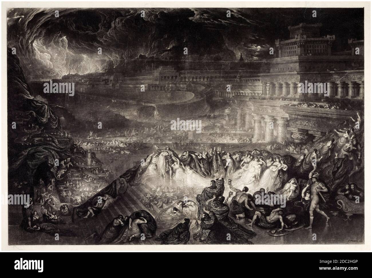La caduta di Ninive, stampa di John Martin, 1829 Foto Stock