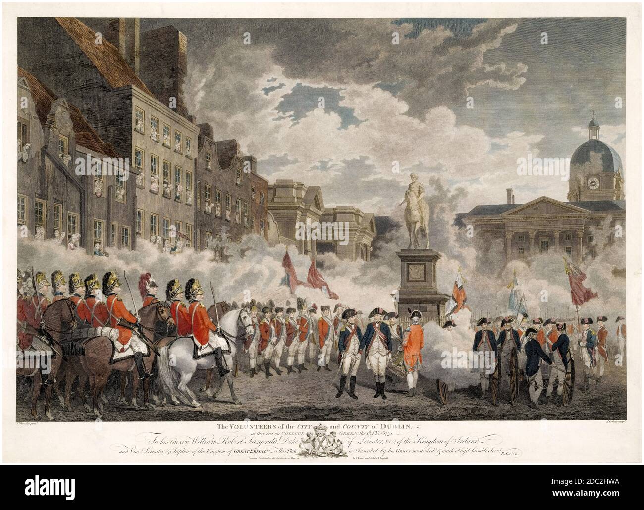 I volontari irlandesi della città e della contea di Dublino, incisione di Joseph Collyer dopo Francis Wheately, 1784 Foto Stock