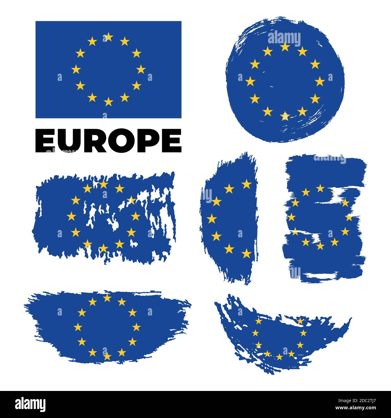 Bandiera dell'Unione europea sulla Paint Trail View Illustrazione Vettoriale