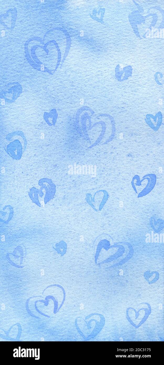 Bella immagine astratta di sfondo acquerello. Disegno disegnato con le mani in vernice blu. Modello per storie Foto Stock