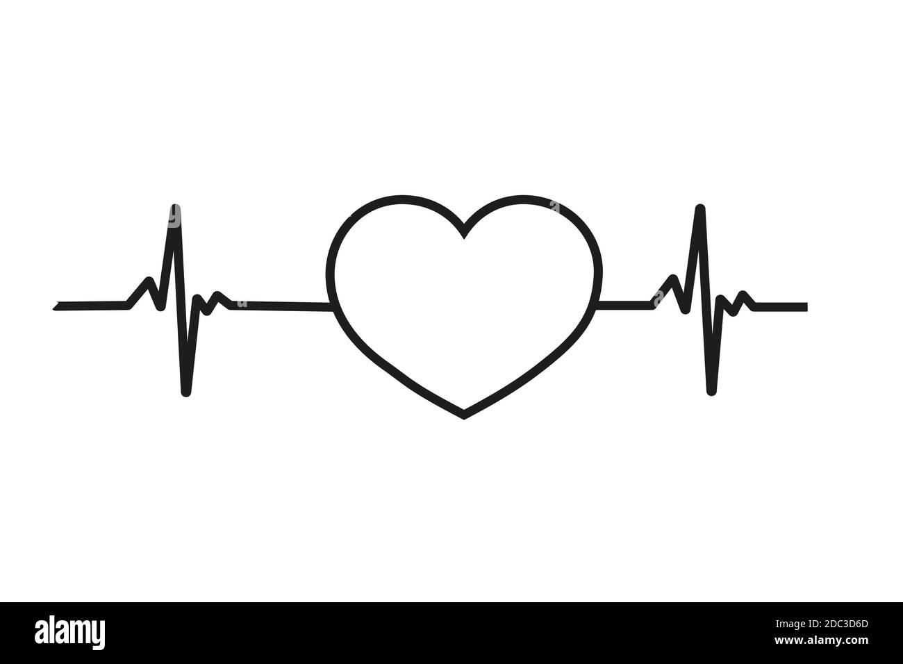 Vettore heartbeat su sfondo bianco Illustrazione Vettoriale