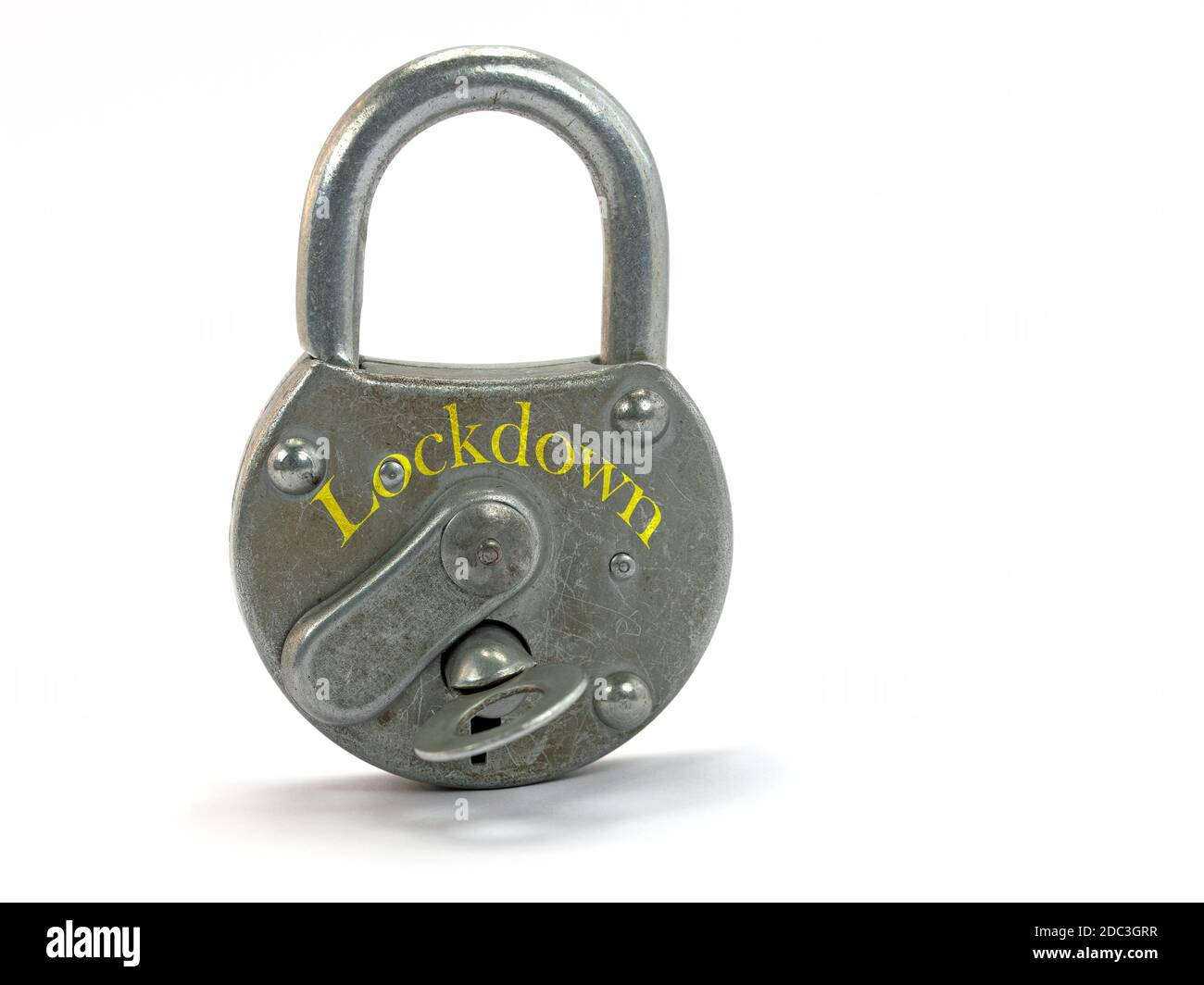 Lucchetto con la parola blocco Foto Stock