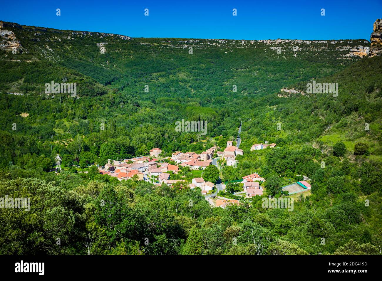 Escalada è una città spagnola del comune di Burgos, Valle de Sedano, in Castilla y León. Si trova nella regione di Páramos. Burgos Foto Stock