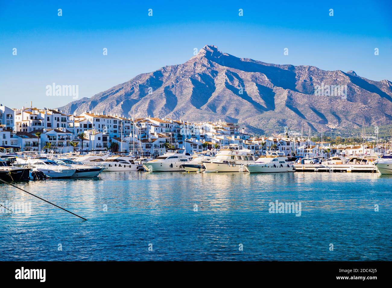 Il porto degli yacht di Puerto Banus. Marbella, Málaga, Costa de Sol, Andalusia, Spagna, Europa Foto Stock