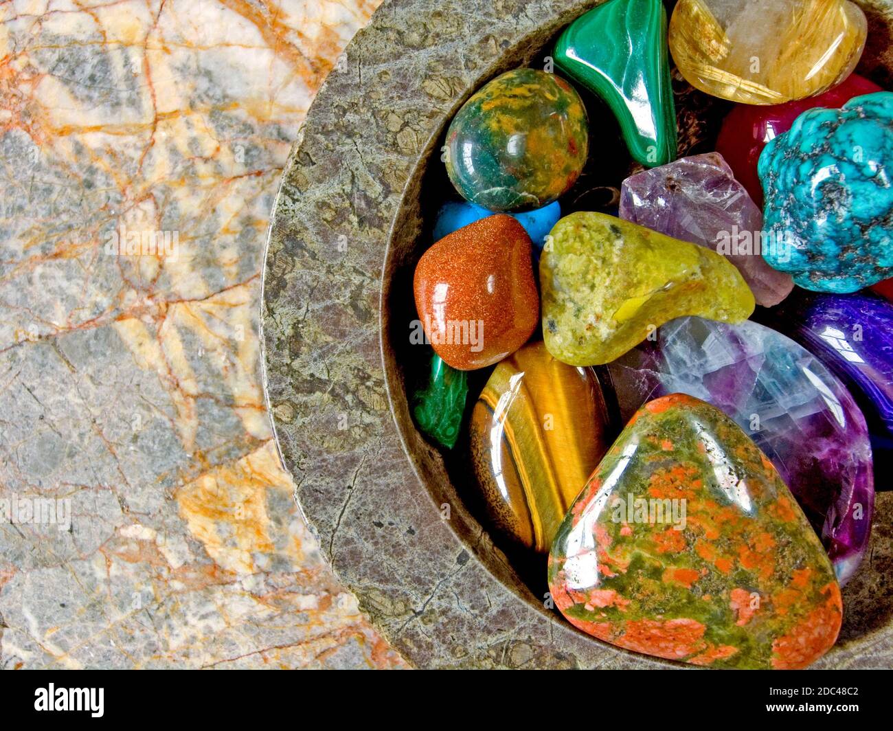 Rocce colorate e minerali Foto Stock