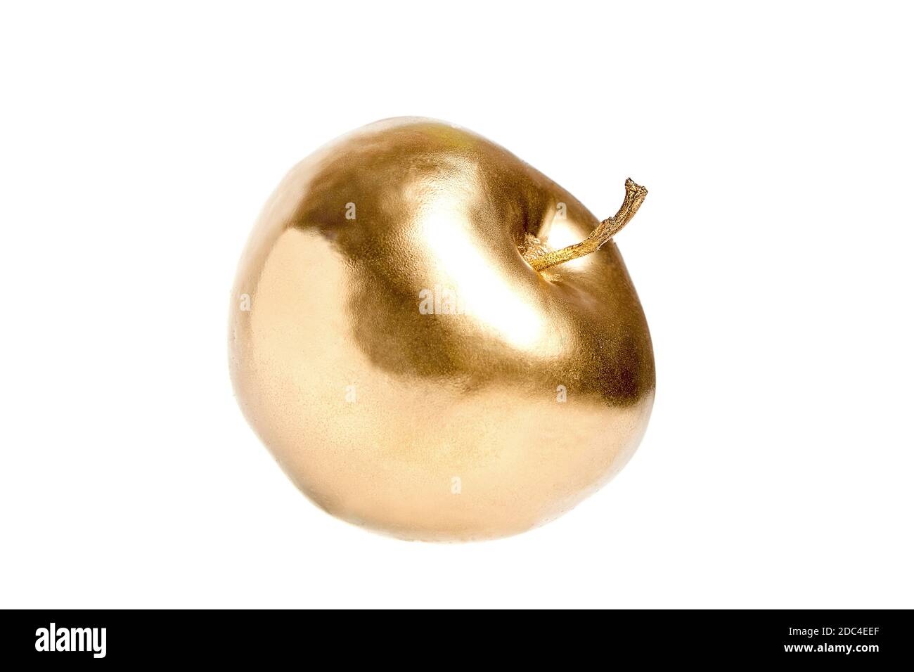 Mela dorata di discordia, isolata su sfondo bianco Foto Stock