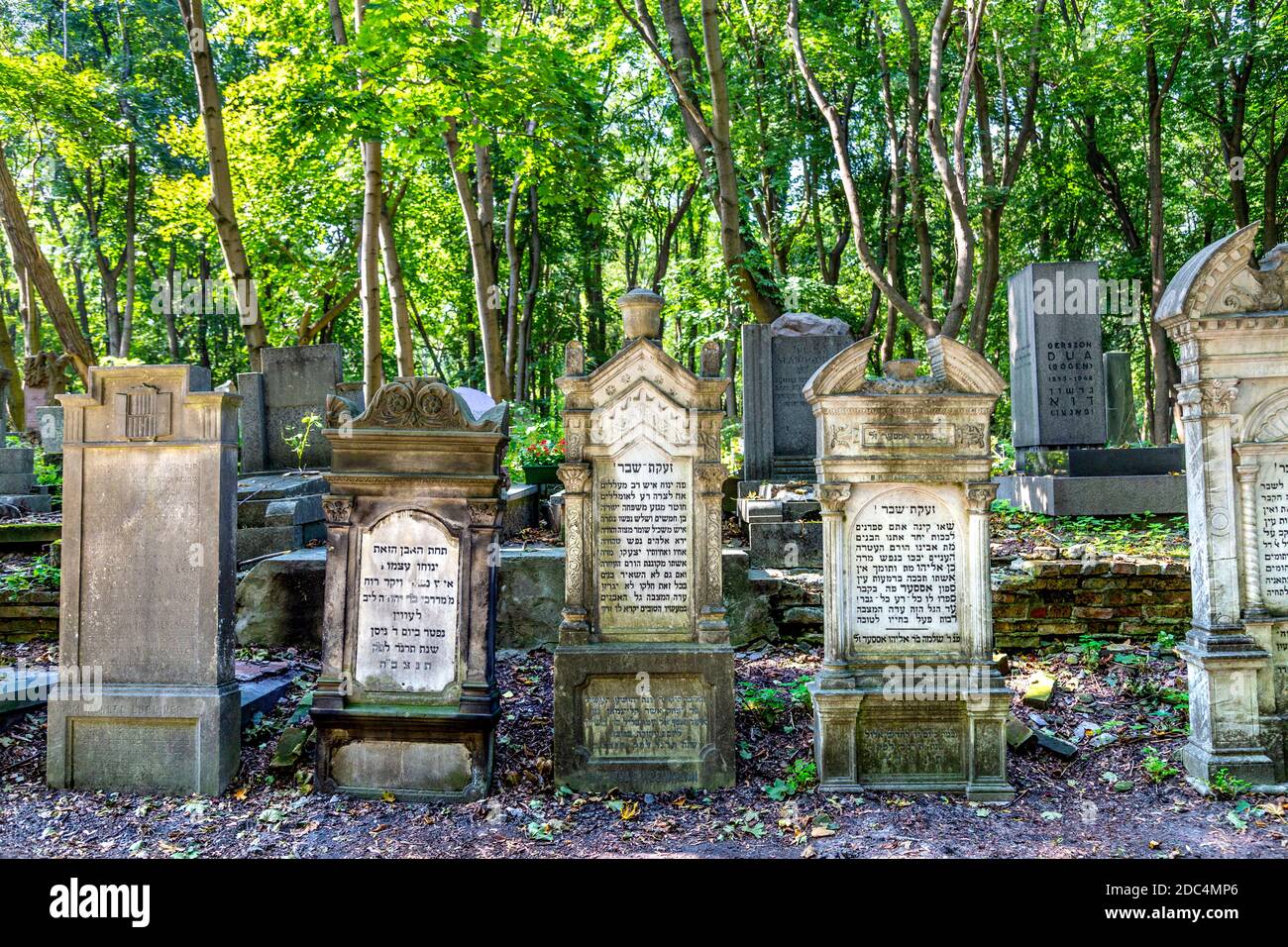 Cimitero ebraico (Cmentarz Zydowski) a Varsavia, Polonia Foto Stock