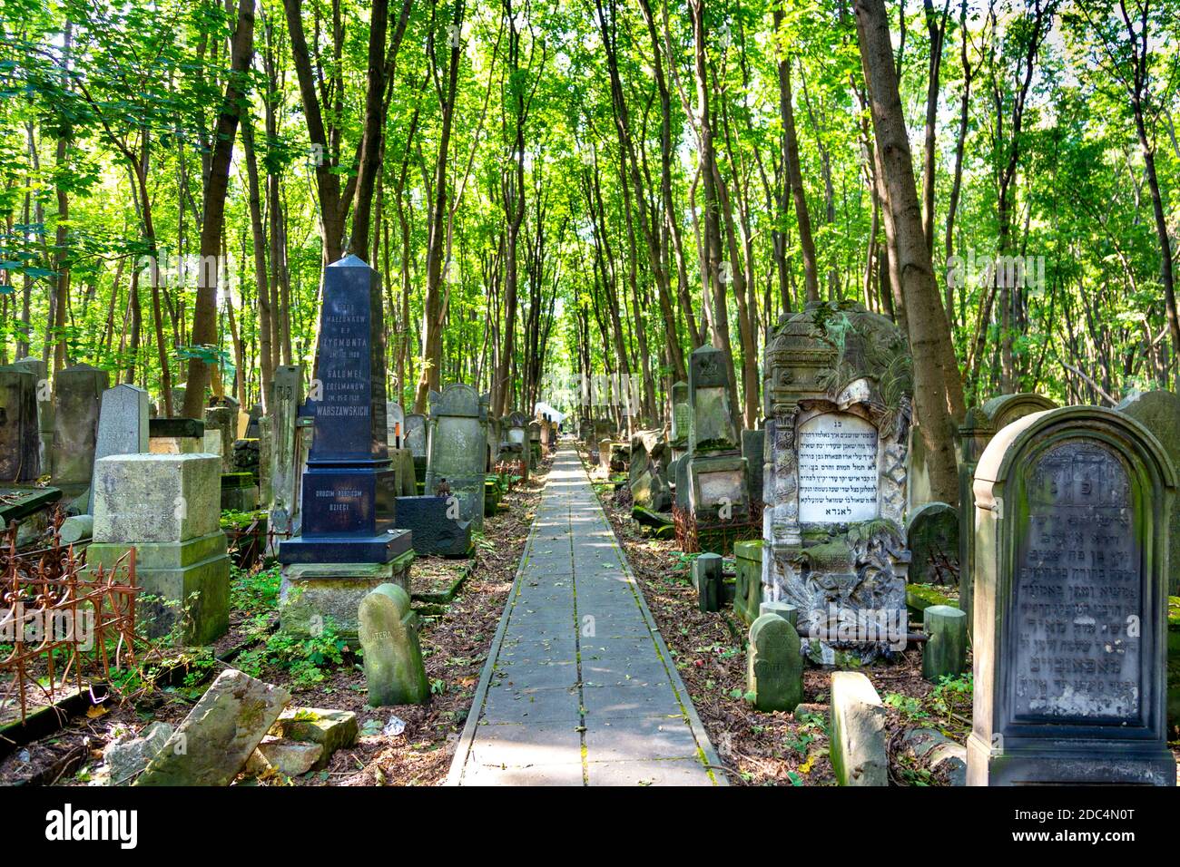 Cimitero ebraico (Cmentarz Zydowski) a Varsavia, Polonia Foto Stock