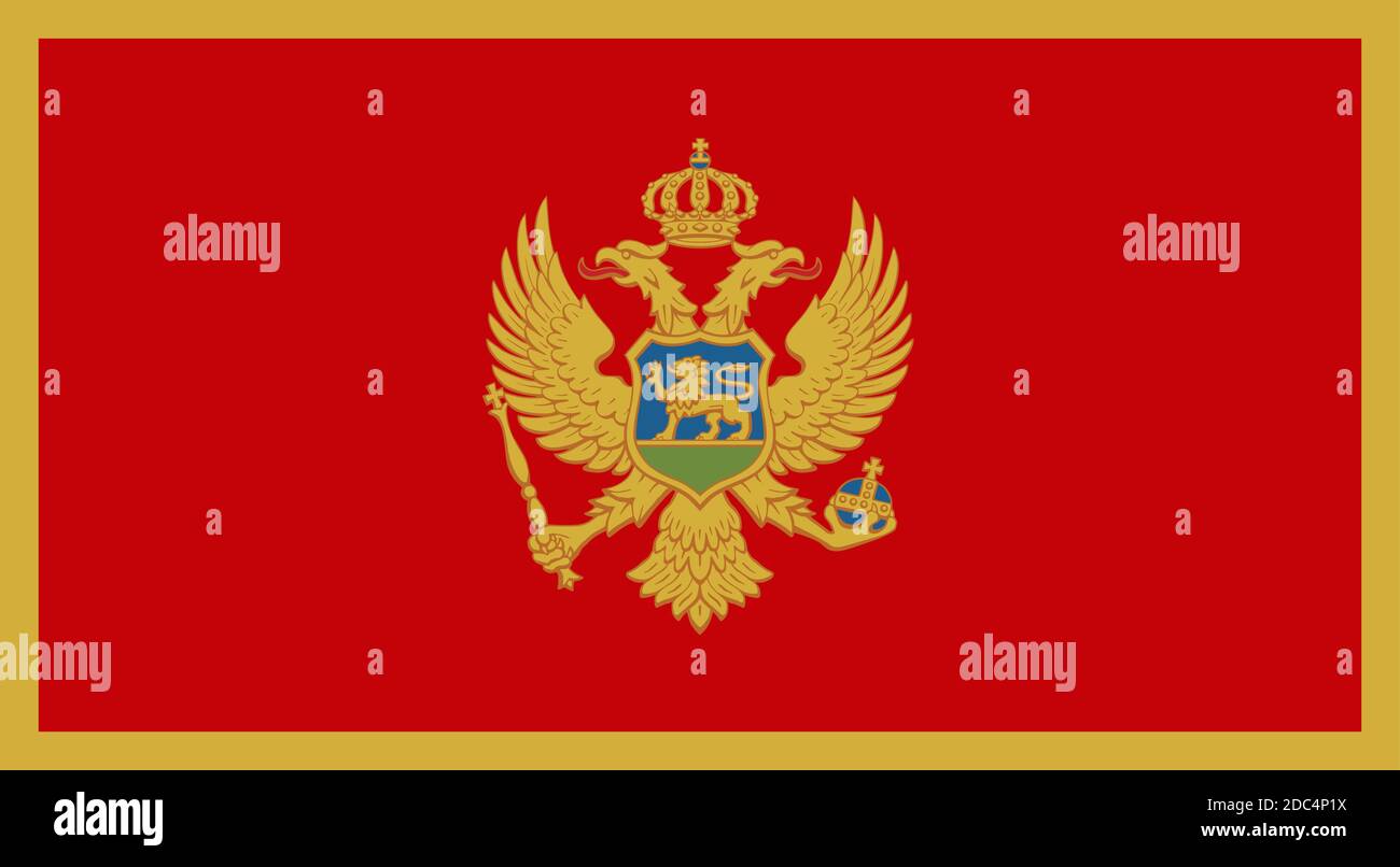 Primo piano bandiera del Montenegro Illustrazione Vettoriale