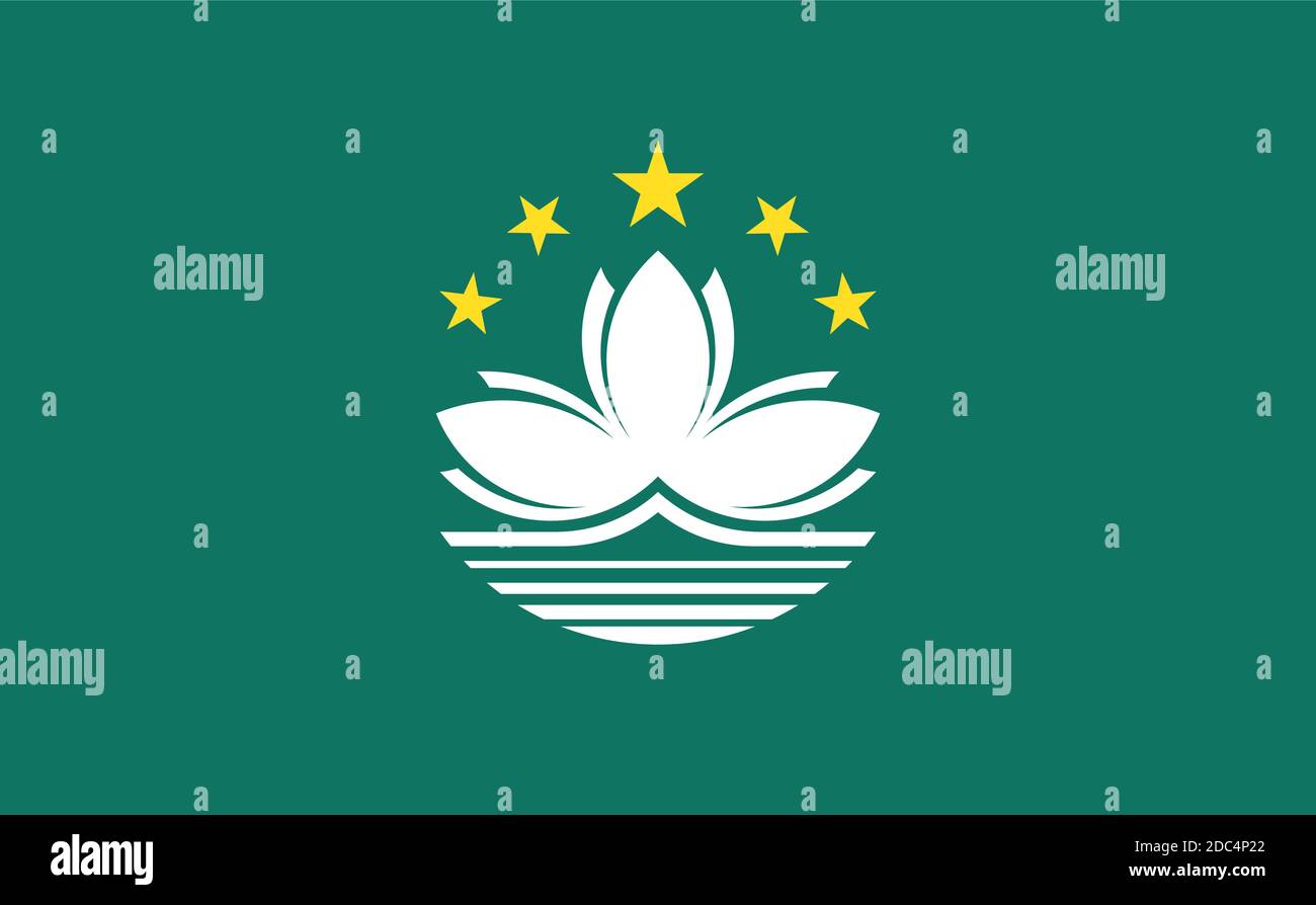Primo piano bandiera di Macao Illustrazione Vettoriale