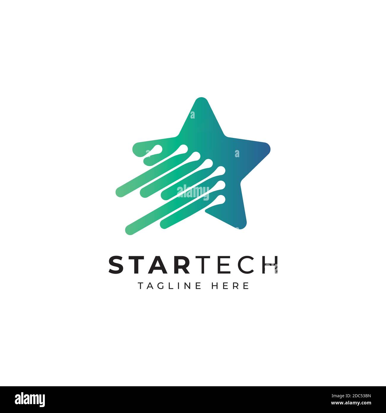 Modello di design moderno con logo a stella Illustrazione Vettoriale