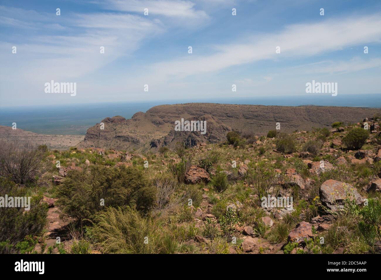 Viste panoramiche dal punto di osservazione di Lenong nel Parco Nazionale di Marakele, provincia di Limpopo, Sud Africa Foto Stock