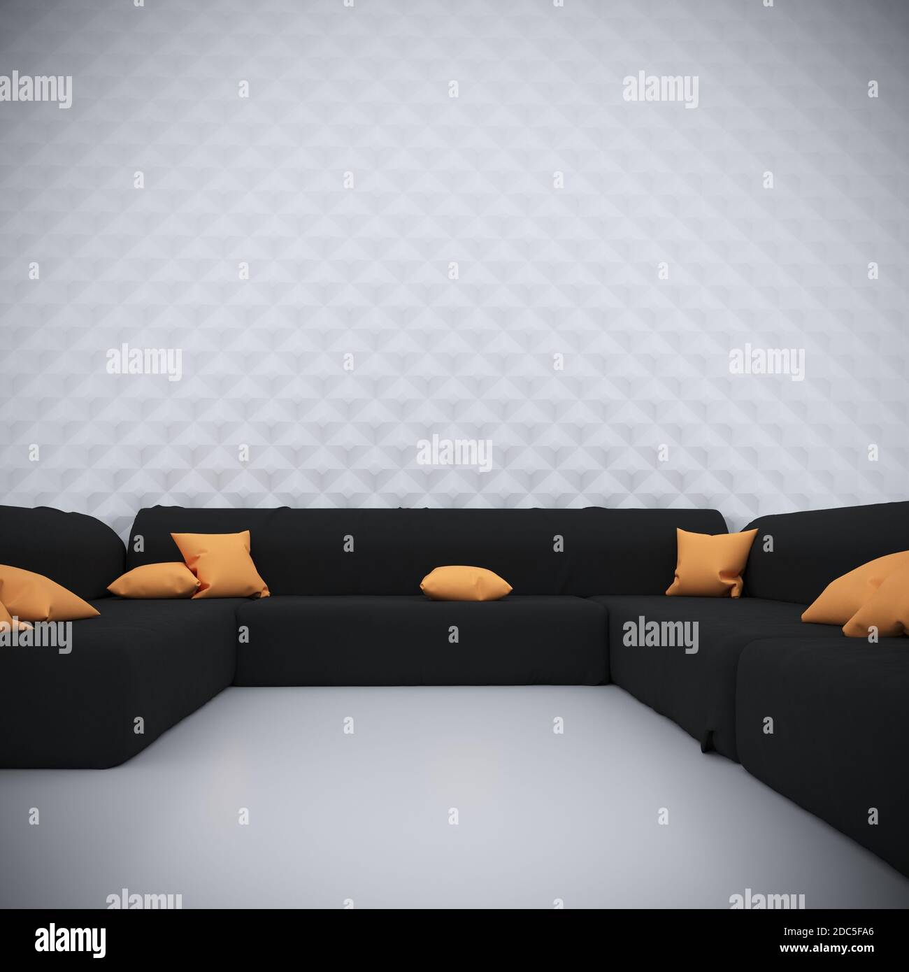 Rendering 3d degli interni moderni del soggiorno Foto Stock