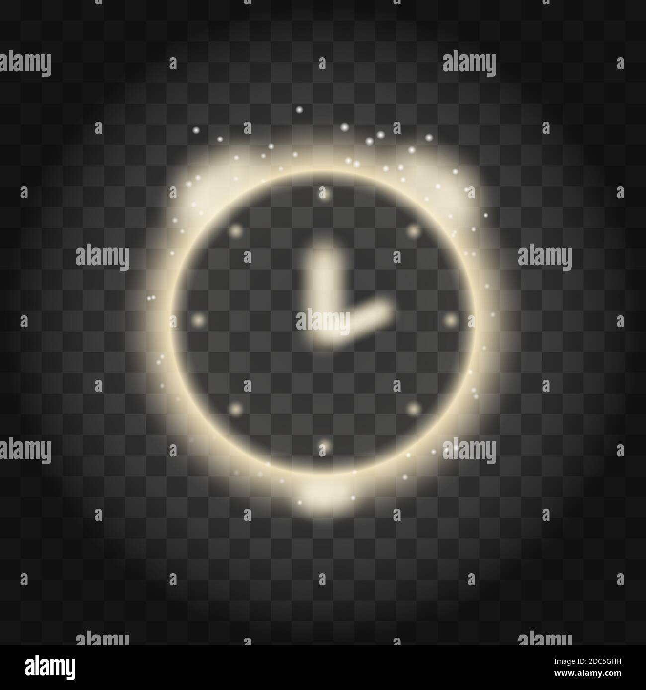 Sveglia luminosa su sfondo trasparente Immagine e Vettoriale - Alamy