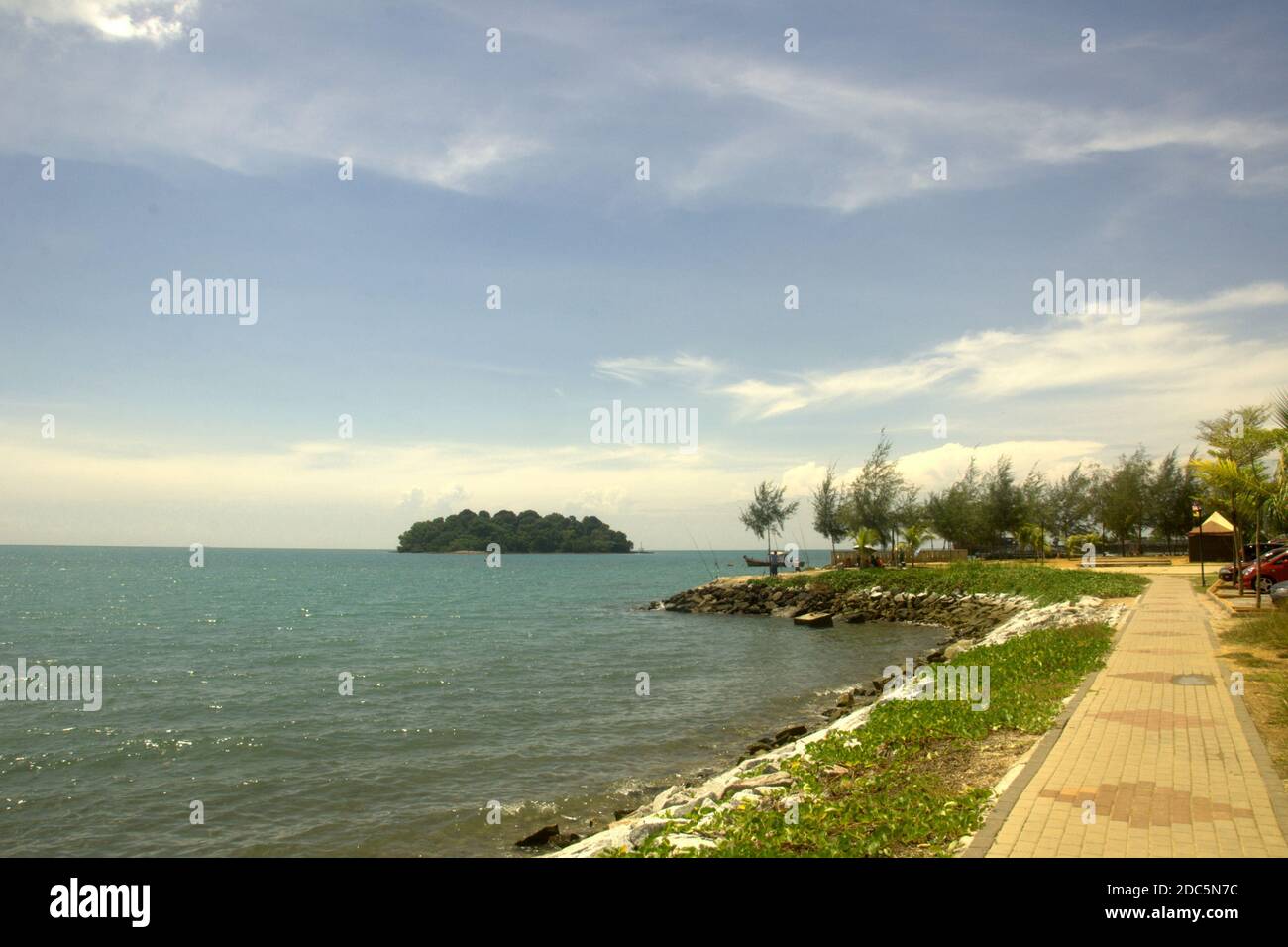 Percorso di jogging nel parco ricreativo a Port Dickson città Malesia Foto Stock