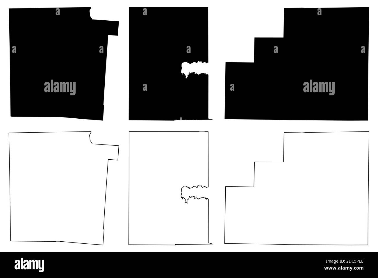 Mercer, Montgomery e Medina County, Ohio state (Stati Uniti, Stati Uniti d'America, Stati Uniti, Stati Uniti, Stati Uniti), mappa vettoriale, mappa di schizzo scrimble Illustrazione Vettoriale