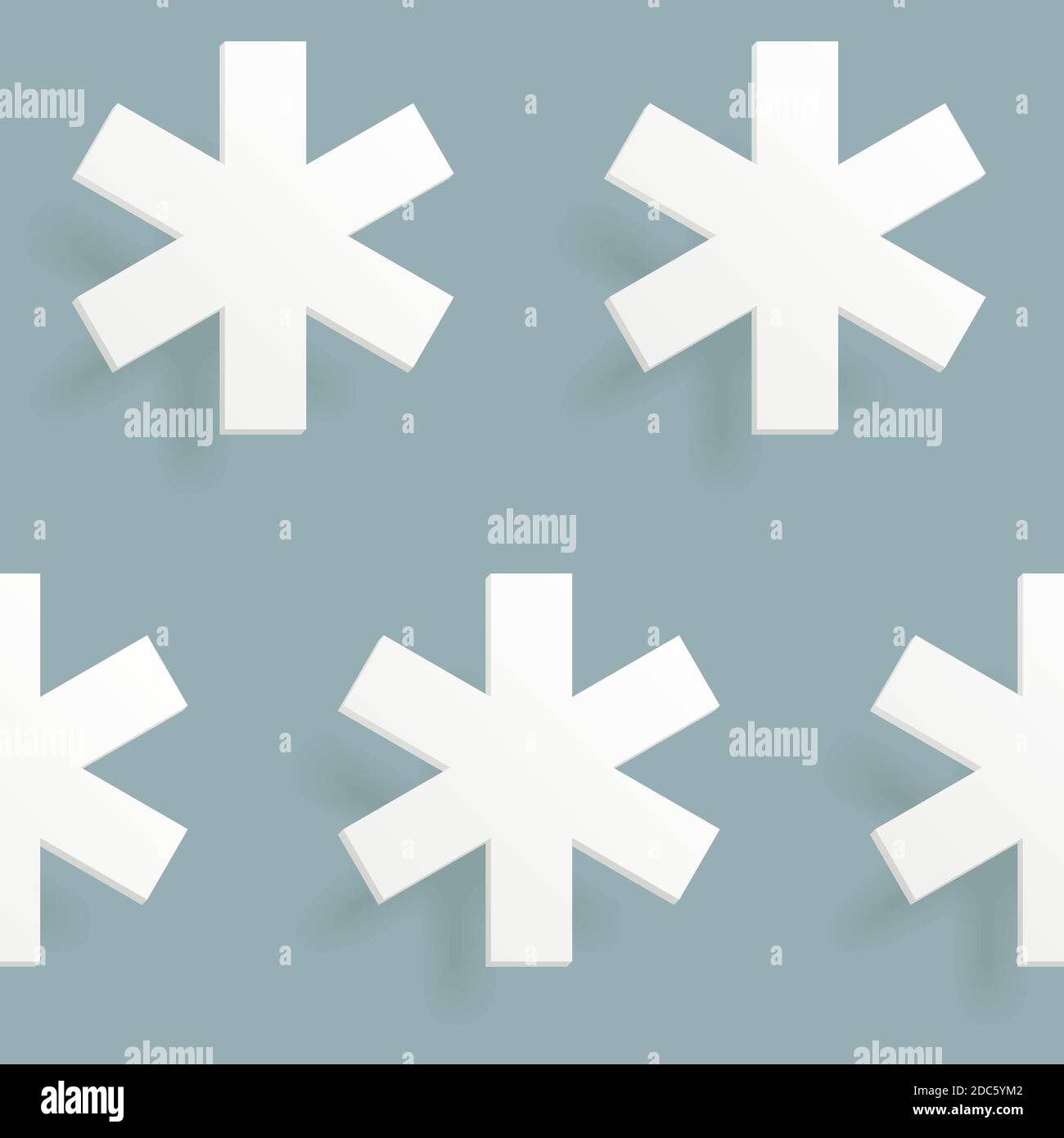 Modello senza cuciture con fiocchi di neve. Illustrazione vettoriale che simula lo stile della carta ritagliata. Illustrazione Vettoriale