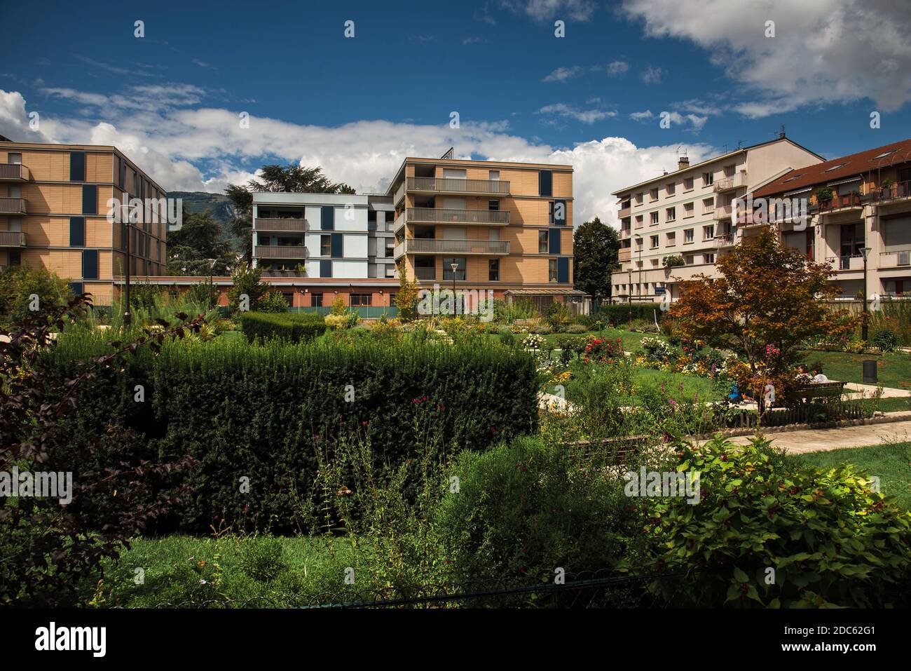 Grenoble moderna zona verde Foto Stock