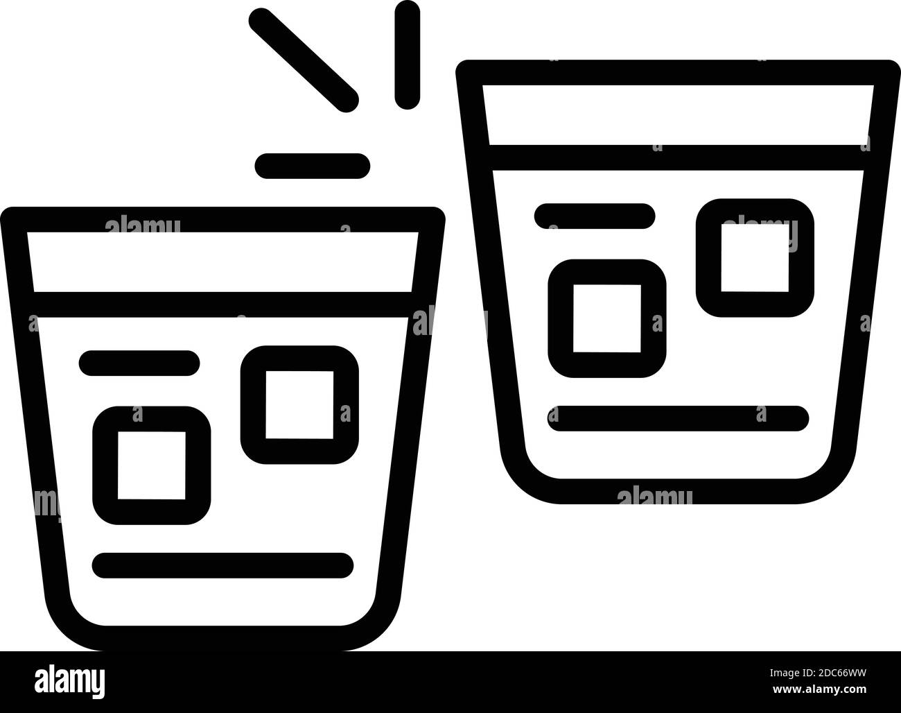 Cheers cognac icona occhiali. Outline cheers cognac occhiali vettore icona per web design isolato su sfondo bianco Illustrazione Vettoriale
