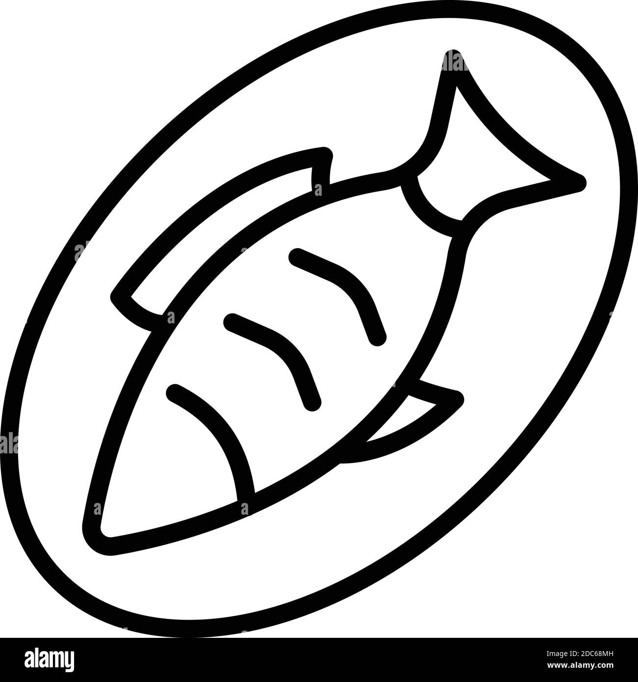 Icona di cibo di pesce sano. Contorno sano pesce cibo vettore icona per web design isolato su sfondo bianco Illustrazione Vettoriale