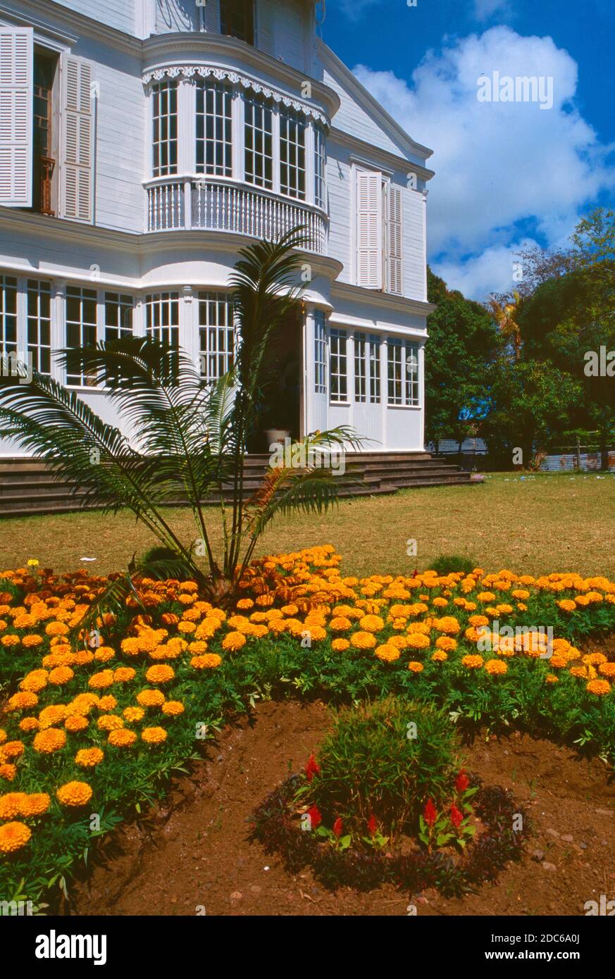 c19th Creole House o Mansion, Maison Martin-Valliamée, Saint André la Réunion o Reunion Island France Foto Stock