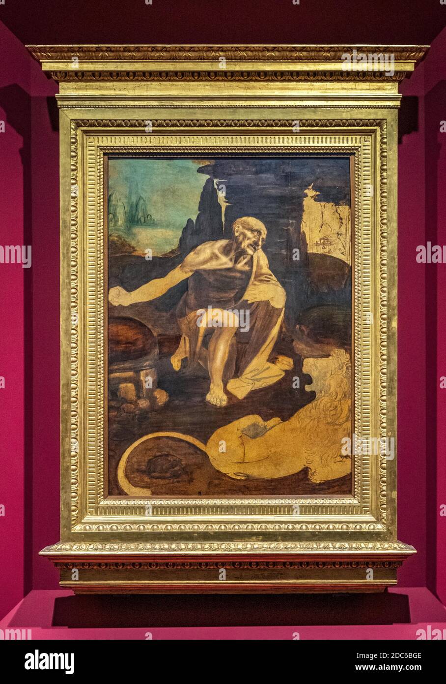 Roma, Città del Vaticano / Italia - 2019/06/15: San Girolamo - dipinto di Leonardo da Vinci nei Musei Vaticani - Musei Vaticani - nel va Foto Stock