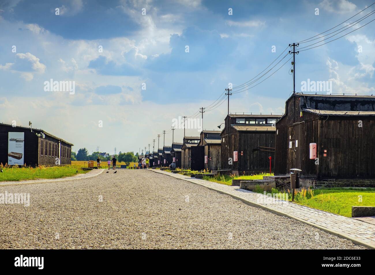Lublin, Lubelskie / Polonia - 2019/08/17: Caserme e recinzioni del campo di concentramento e sterminio di Lublino Nazis - Konzentrationslage Foto Stock