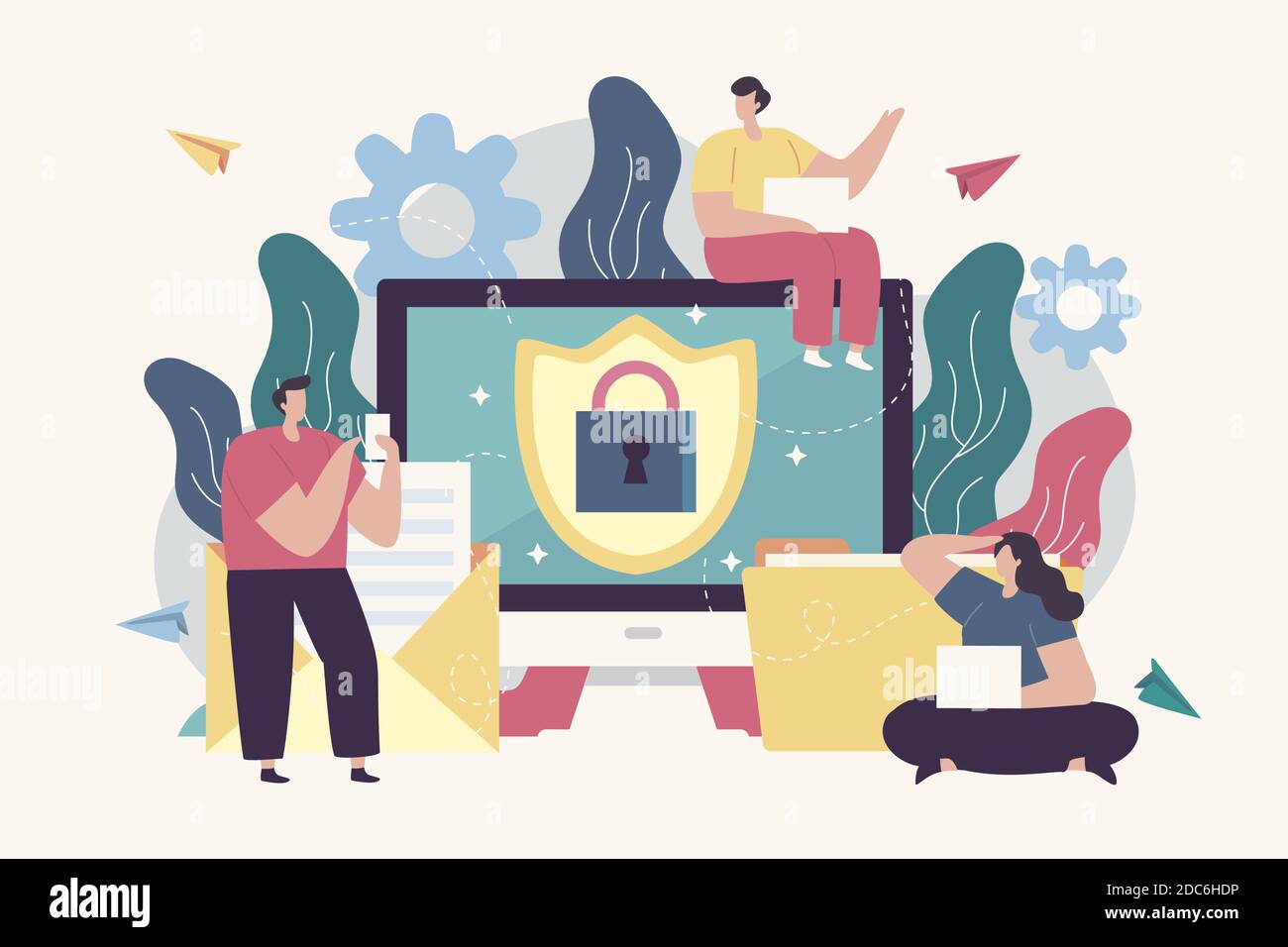 Concetto di protezione dei dati illustrazione vettoriale Illustrazione Vettoriale