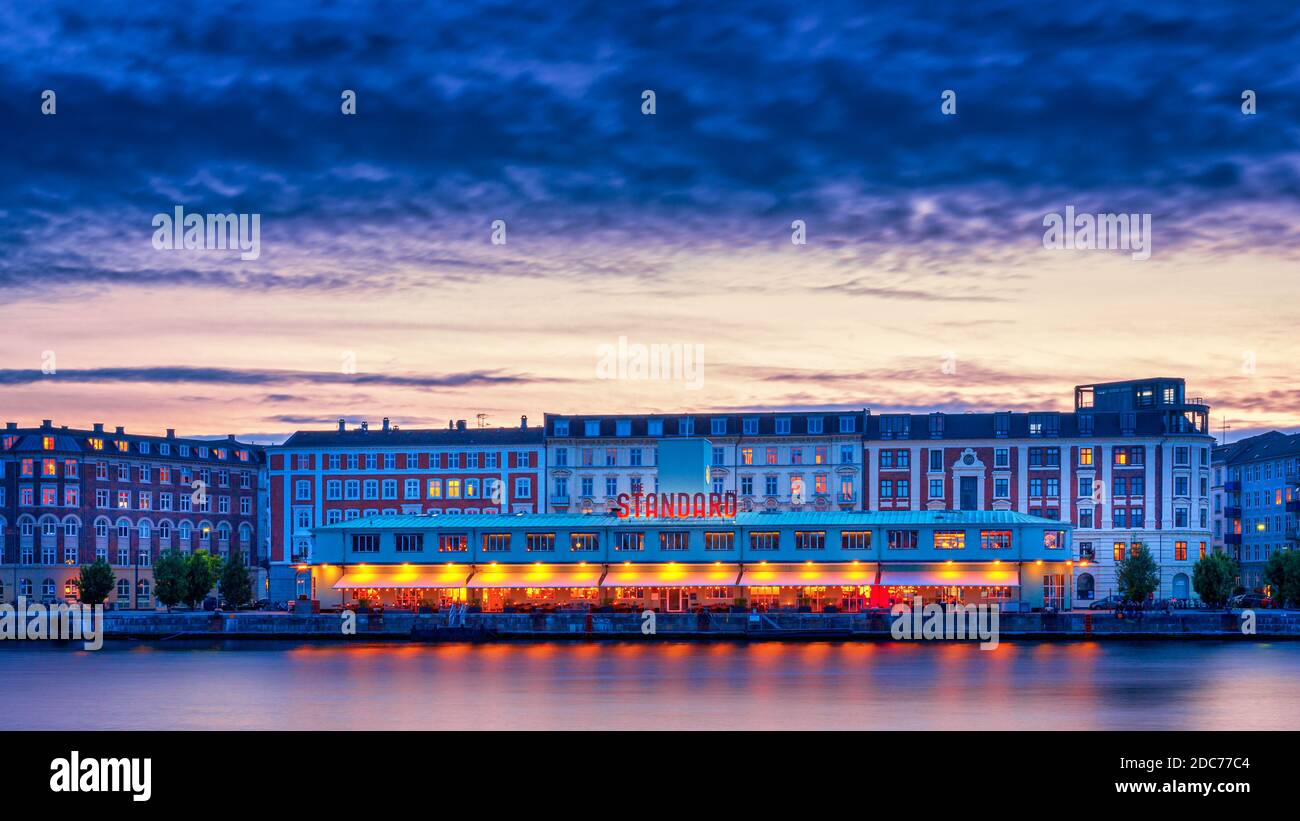 La casa di Soho al tramonto, Copenhagen, Danimarca Foto Stock