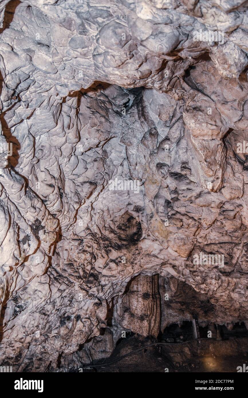 All'interno di una bella grotta - primo piano di rocce Foto Stock