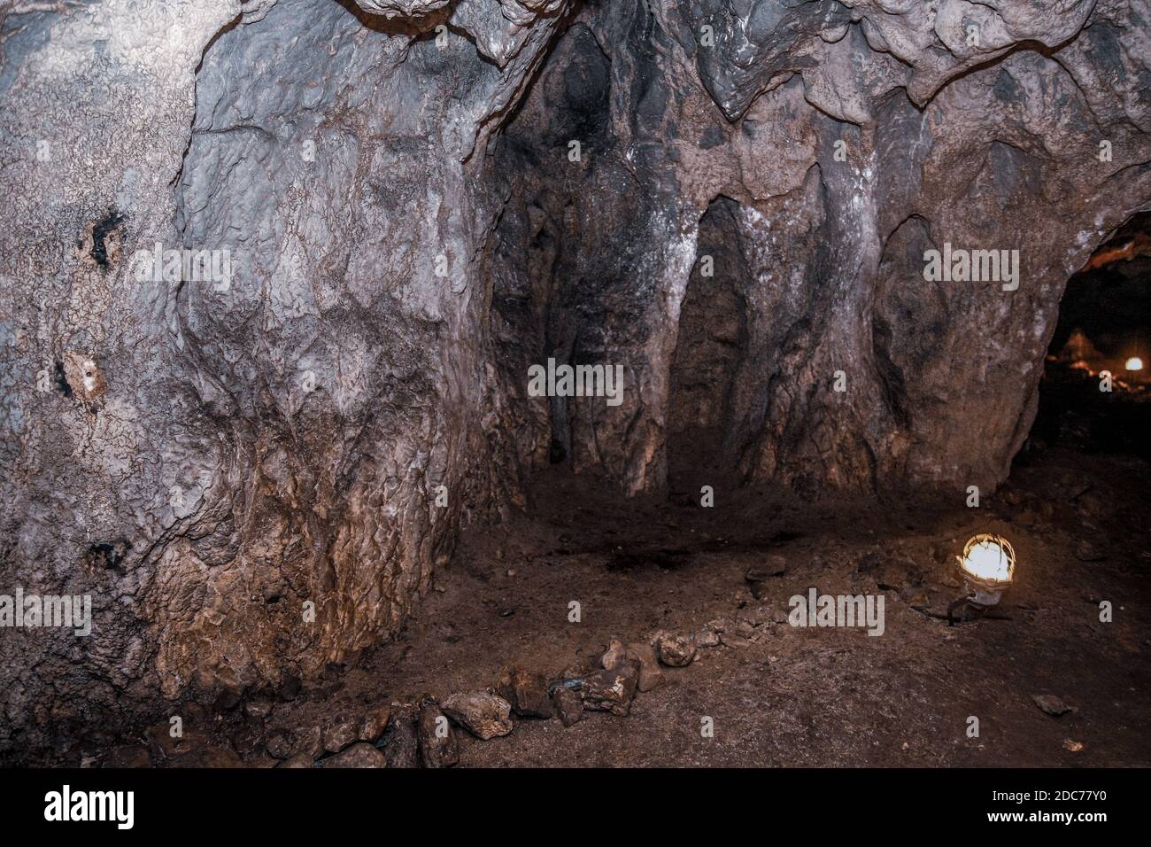 All'interno di una bella grotta - primo piano di rocce Foto Stock