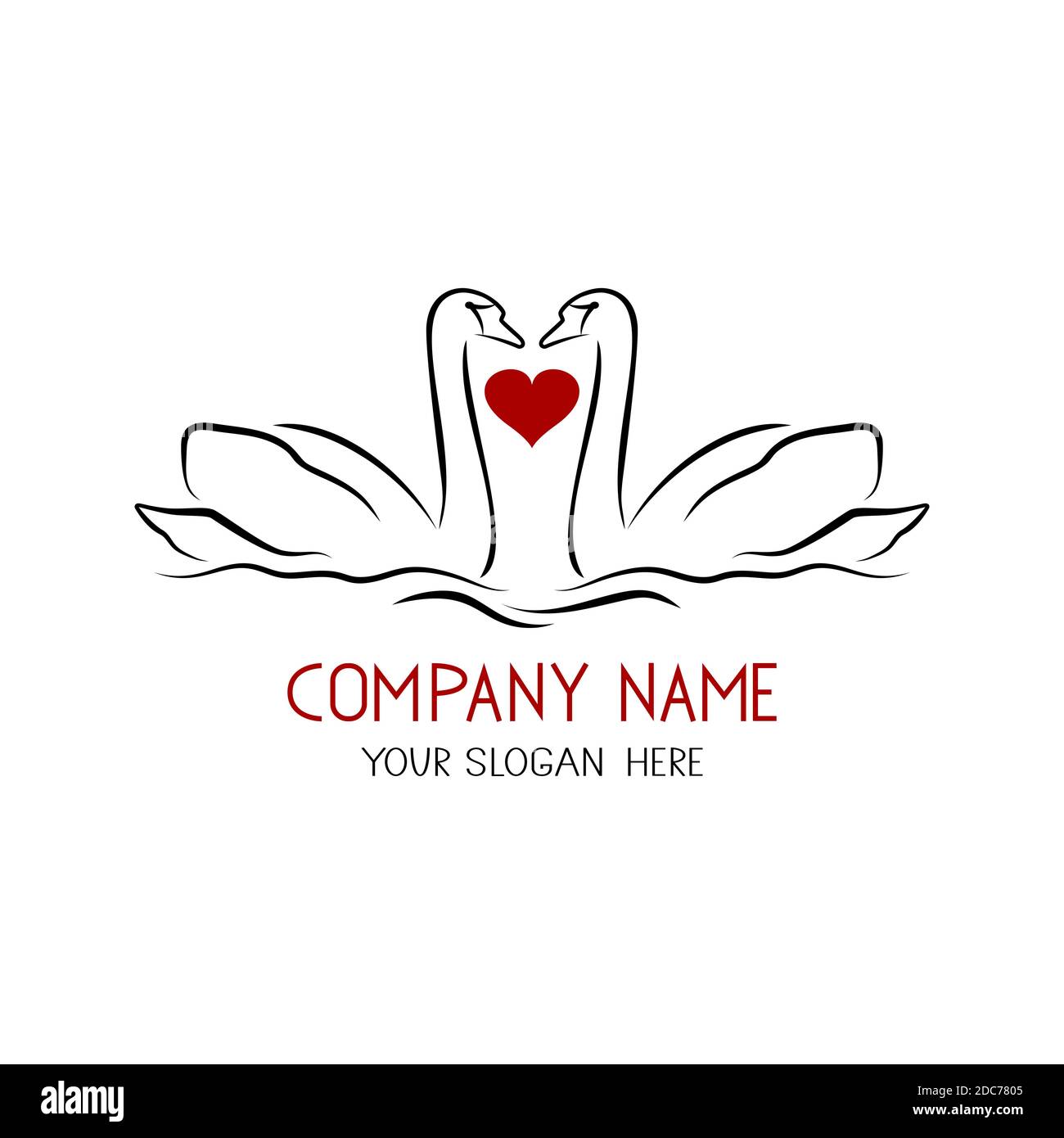 Disegno di illustrazione vettoriale del modello di arte del logo Swan Illustrazione Vettoriale