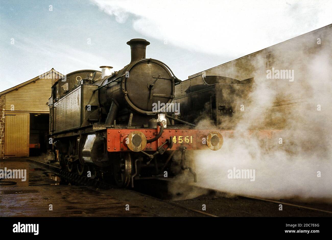 Motore a serbatoio GWR sulla West Somerset Railway a Minehead stazione 1996 Foto Stock