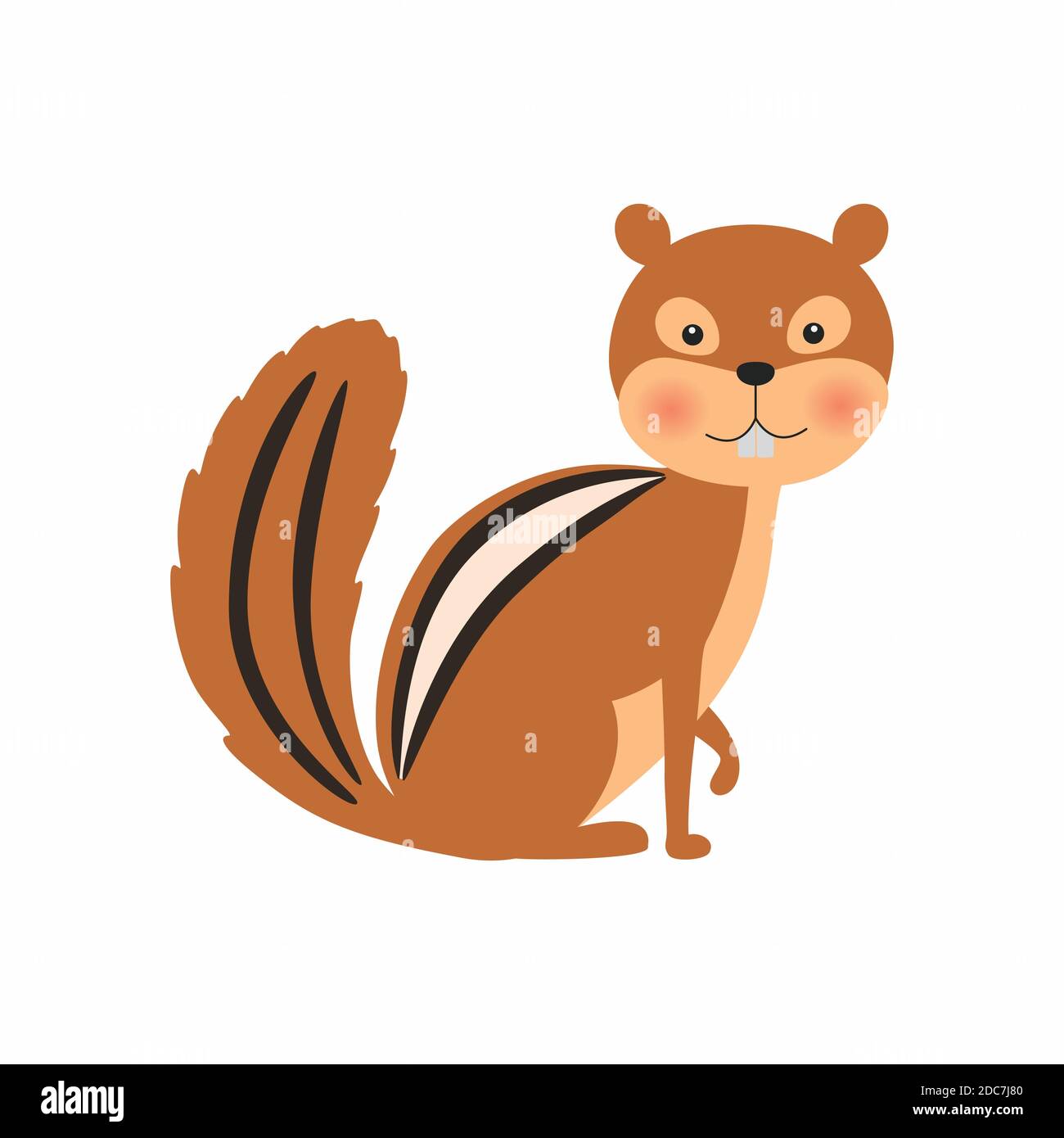 Chipmunk cartoon. Illustrazione vettoriale isolata su sfondo bianco. Illustrazione Vettoriale