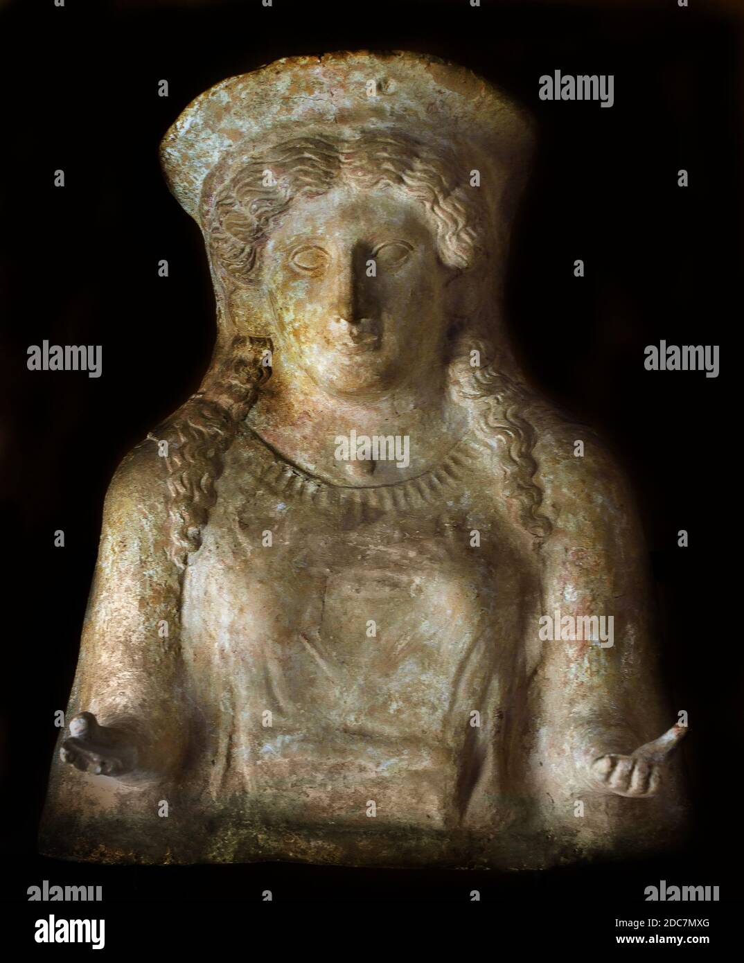 Busto di Donna con braccia estese Beotie V secolo a.C. Grecia greca Foto Stock