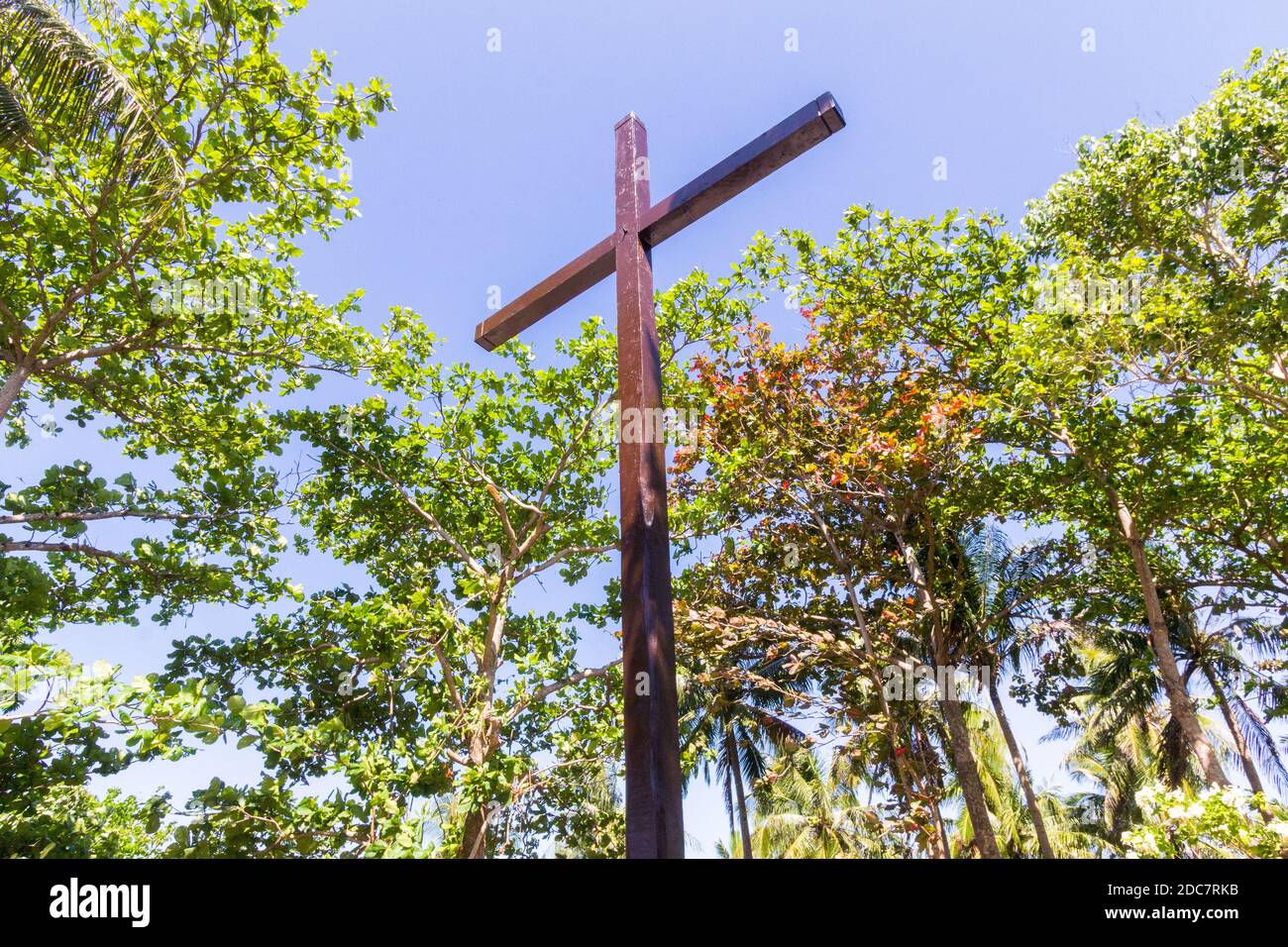 Santuario di Limasawa nell'isola di Limasawa a Leyte meridionale, Filippine, dove la prima messa fu tenuta da Magellan e dai suoi compagni. Foto Stock