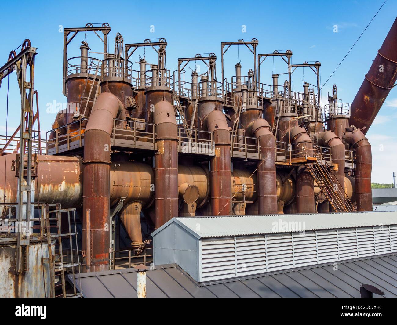 Völklingen Hutte Ironworks, Patrimonio dell'Umanità, Saarbrücken, Saarland, Germania Foto Stock