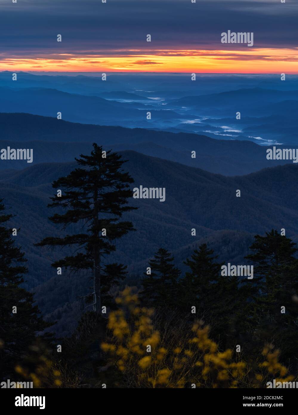 Tramonto negli smokies Foto Stock