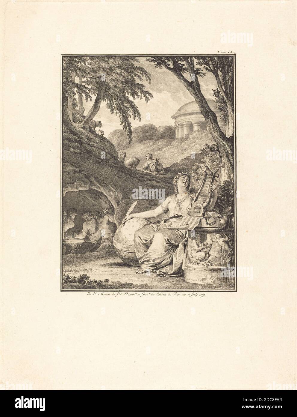 Jean-Michel Moreau il giovane, (artista), francese, 1741 - 1814, frontespizio: Dictionnaire de musique Foto Stock