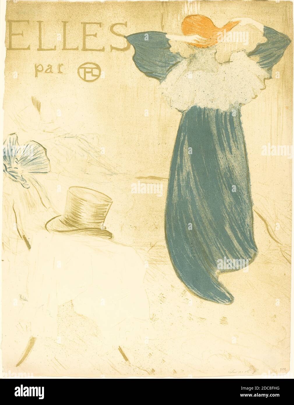 Henri de Toulouse-Lautrec, (artista), francese, 1864 - 1901, Auguste clot, (stampante), francese, 1858 - 1936, frontespizio per 'Elles', Elles, (serie), 1896, litografia a colori su carta in wove sottile, totale: 52.8 x 40.2 cm (20 13/16 x 15 13/16 pollici Foto Stock