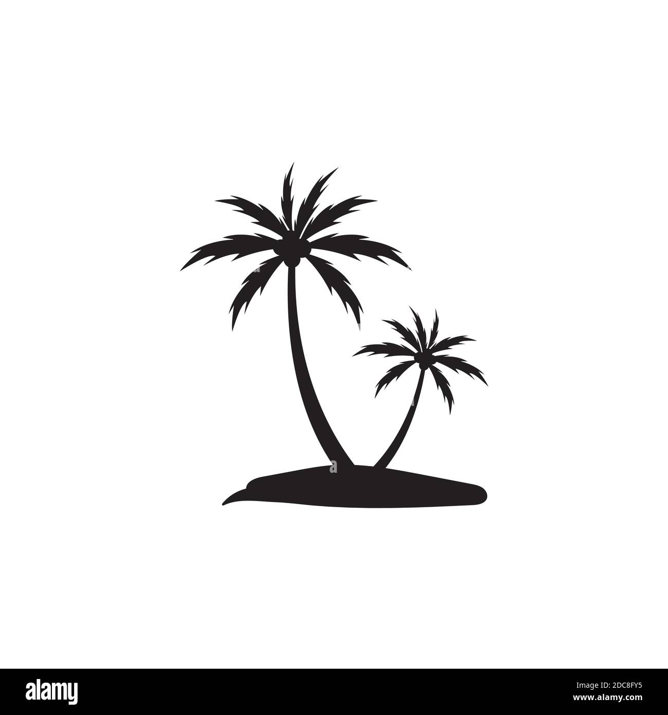 Palm tree estate modello logo illustrazione vettoriale Illustrazione Vettoriale